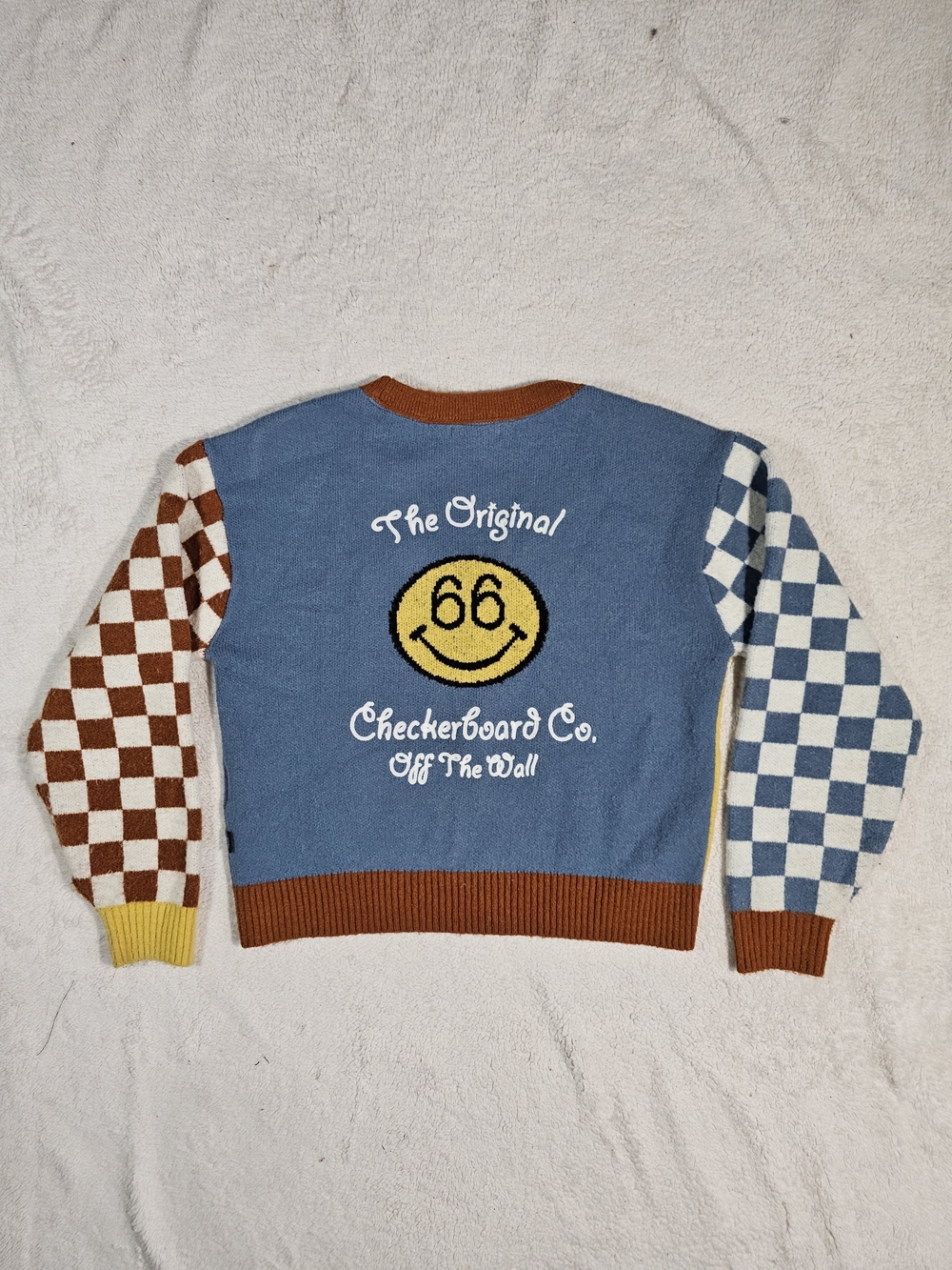 Vans Off The Wall Dusk Downer Checkered Cardigan Sweater Button Woman’s Size S - Picture 9 of 15